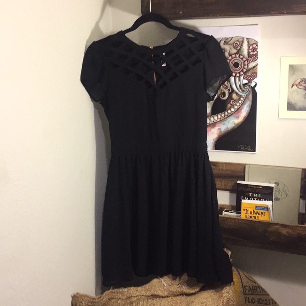 Xhiliration cocktail crisscross neckline dress